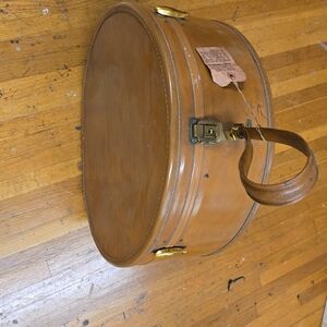 Samsonite Tan Leather Case with Brass Accents